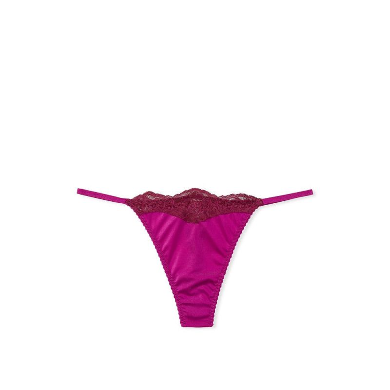 Трусики Very Sexy Lace Trim Thong Raspberry Cooler