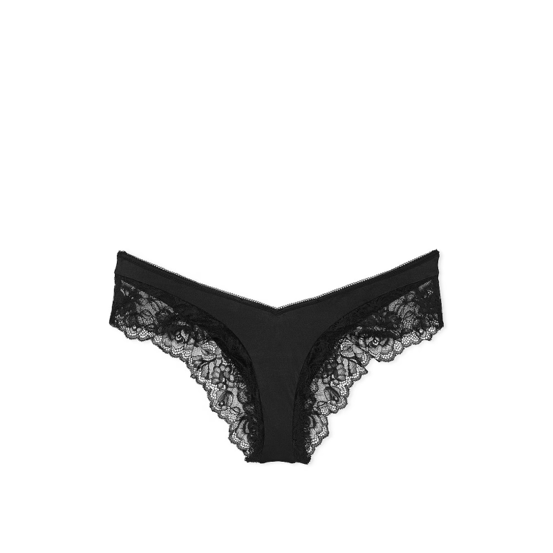 Жіночі трусики Rose Lace-Trim High-Leg Cheeky Panty Black