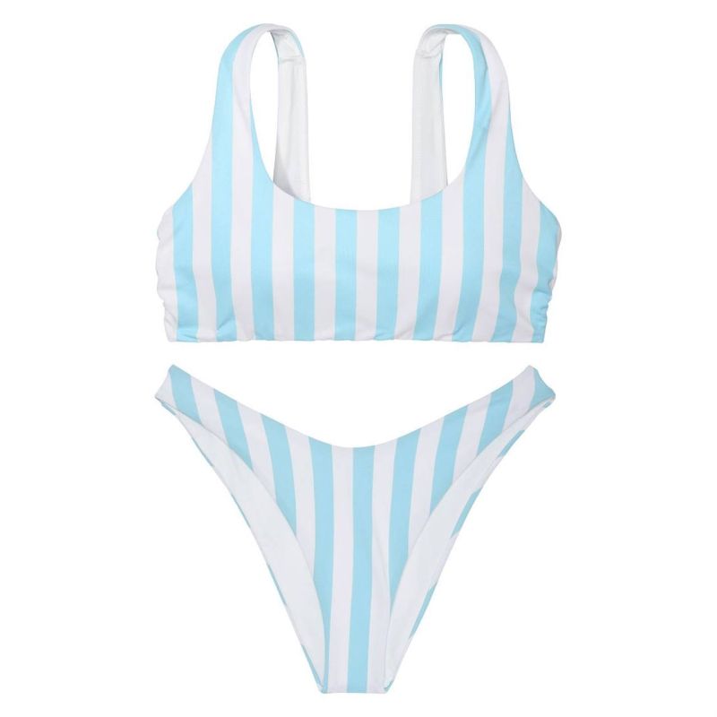 Купальник Mix-and-Match Scoop Top Aqua Cabana Stripe