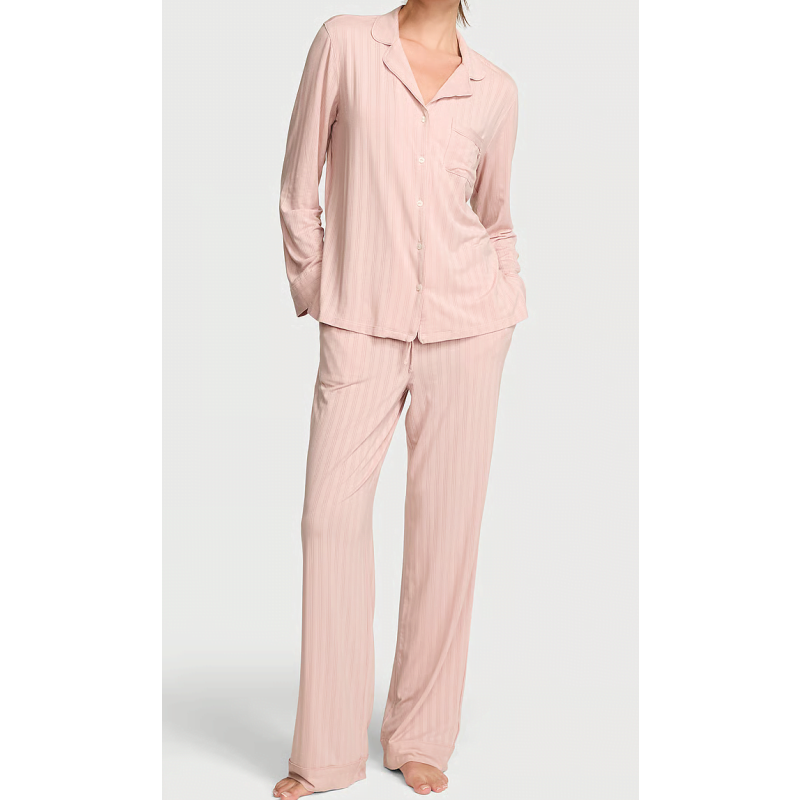 Піжама Modal Long Pajama Set Medium Heather Bare All VS