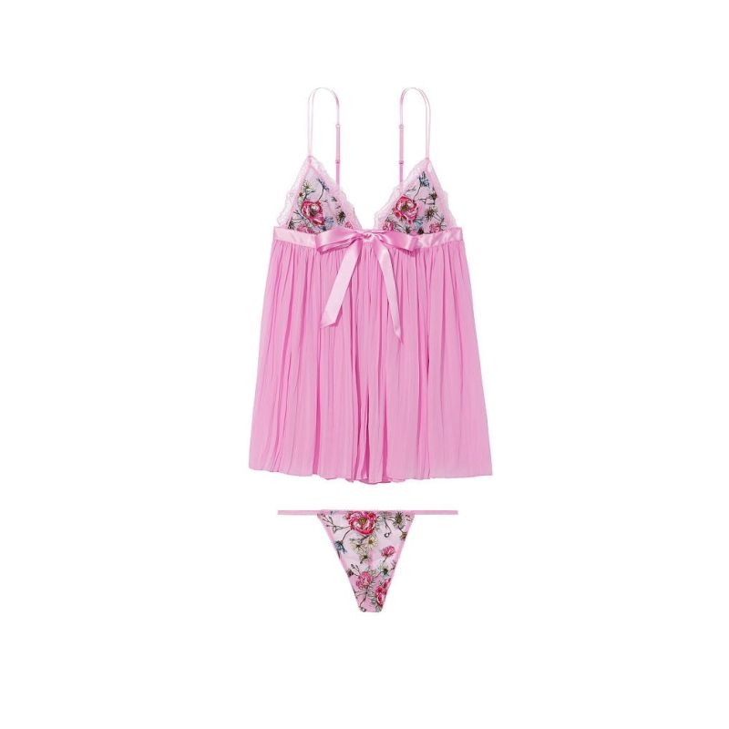 Пеньюар Very Sexy Garden Party Pink Pleated Babydoll