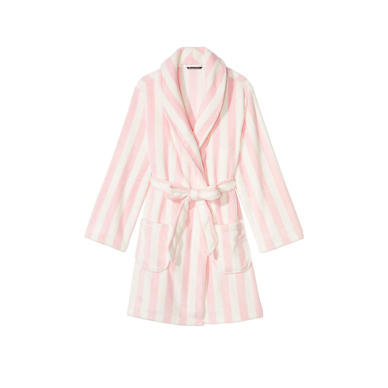 Плюшевий халат Short Cozy Robe Pink Stripe