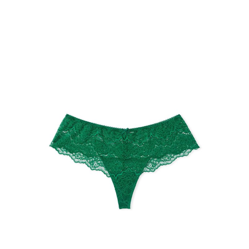 Трусики Floral Lace Hipster Thong Panty Spruce Green