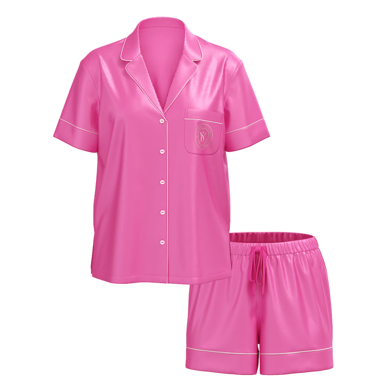 Піжама сатинова Glazed Satin Short Pajama Set New Peony