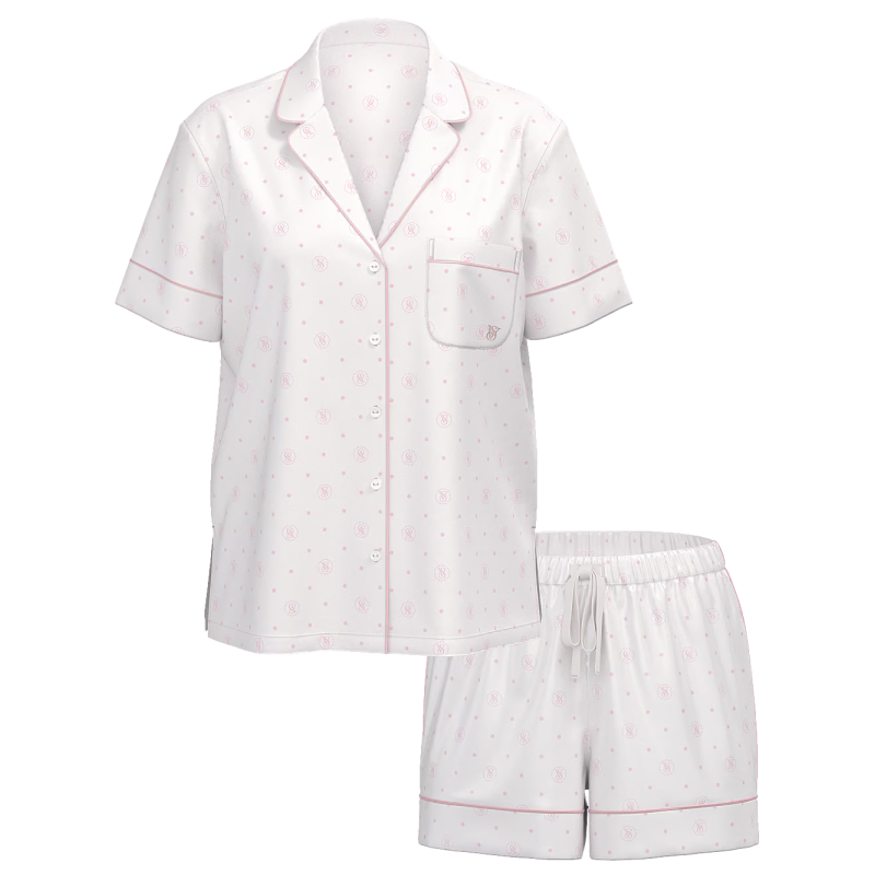 Піжама сатинова Glazed Satin Short Pajama Set Print