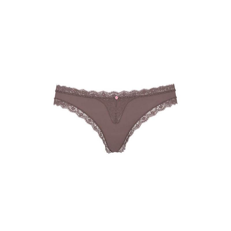 Трусики Dream Angels Lace-Trim Thong Panty Cloudy Grey