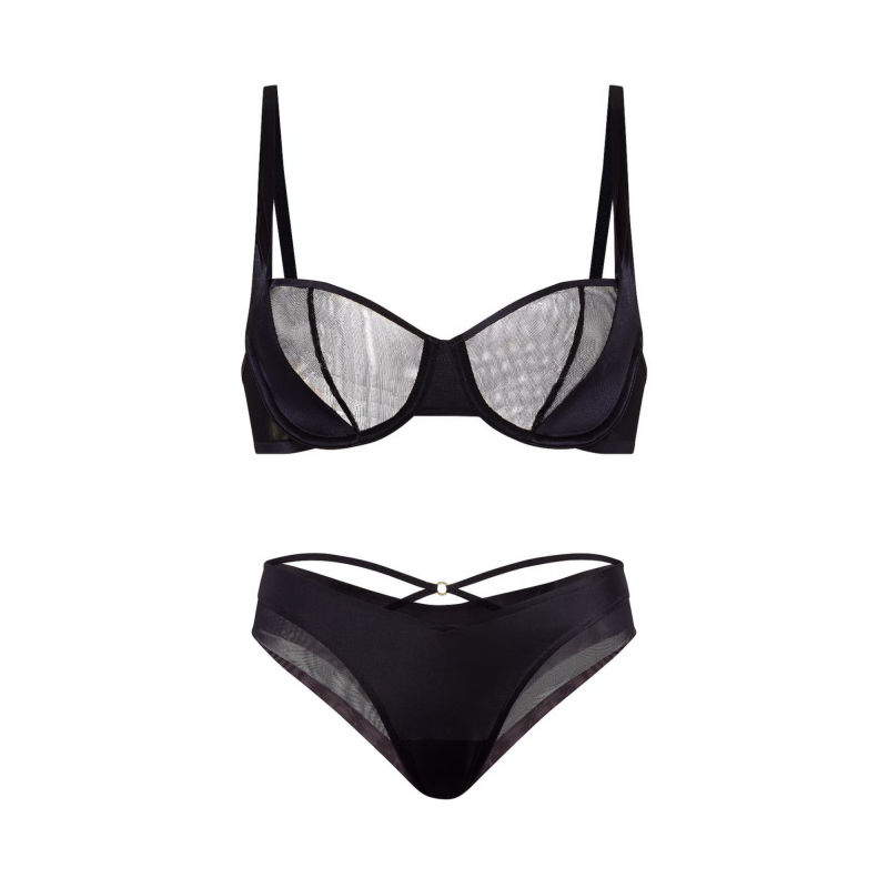 Комплект білизни Sheer Reveal Unlined Balconette Bra & Panty Blue Soirée