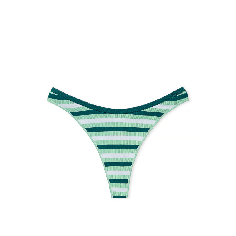 Трусики Seamless High-Leg Thong Panty PINK Mint Stripe