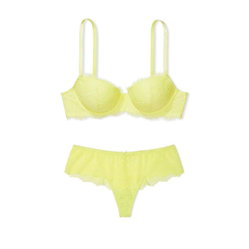 Комплект білизни Dream Angels Lightly-Lined Demi Bra & Panty Yellow
