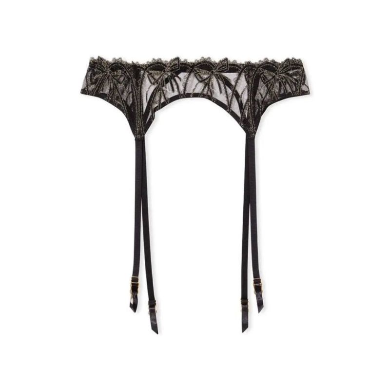 Пояс Very Sexy Lace Embroidery Garter Belt Black Gold