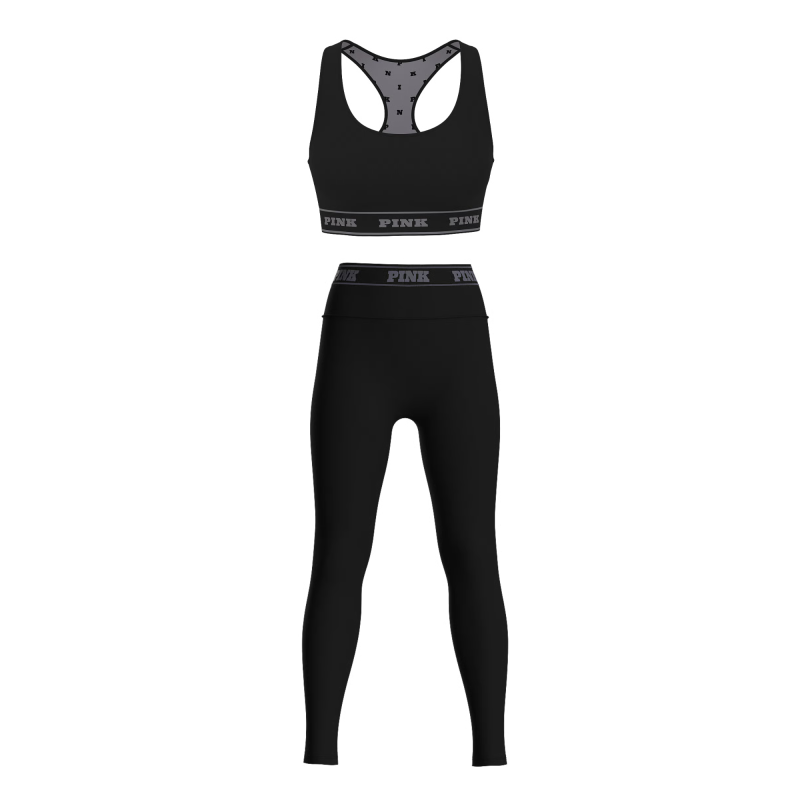 Комплект для спорту Seamless Reversible Sports Bra & Leggins Black