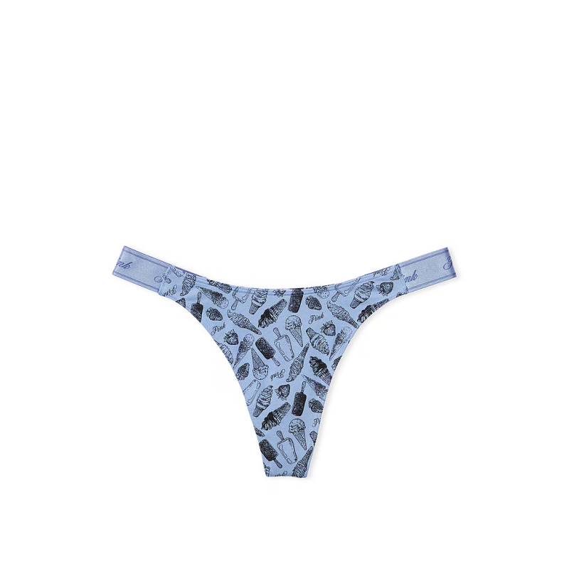 Трусики Mini Logo Cotton High-Leg Thong Panty Harbor Blue Ice Cream Print