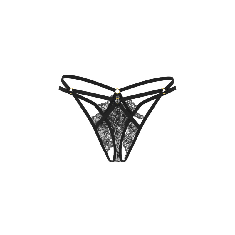 Трусики Very Sexy Lace Strappy Hardware Crotchless Thong Panty