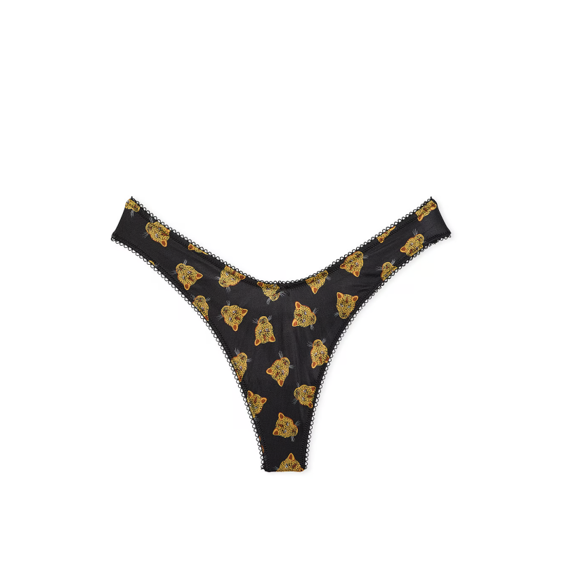 Трусики Strappy Back High-Leg Thong Panty Black Jaguars