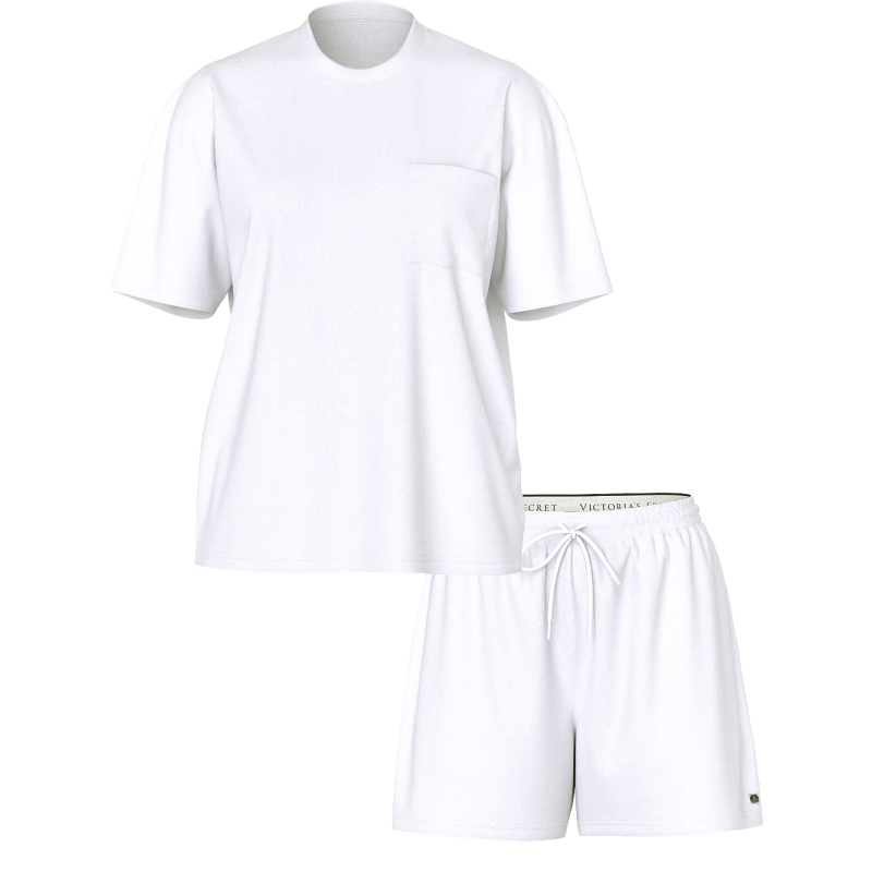 Піжама 100% Cotton Short Pajama Set White