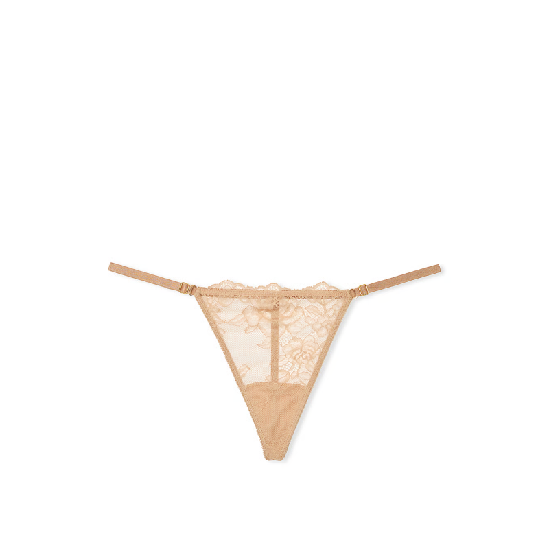 Трусики Rose Lace Adjustable V-String Panty Praline