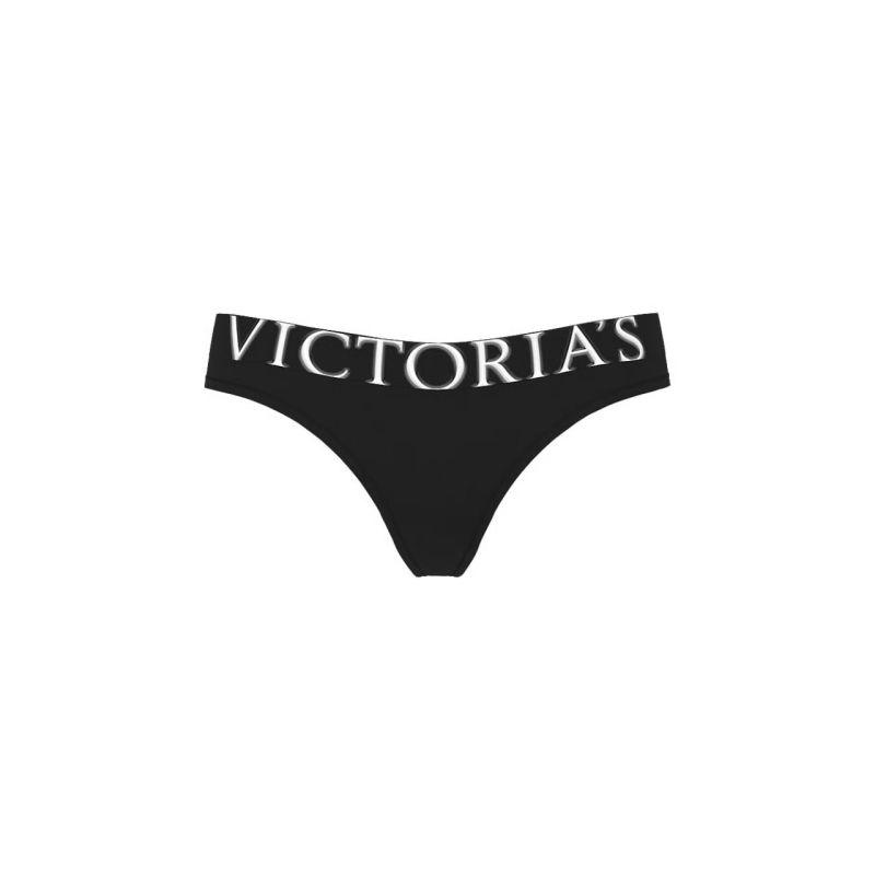 Трусики Exploded Logo Cotton Thong Panty Black