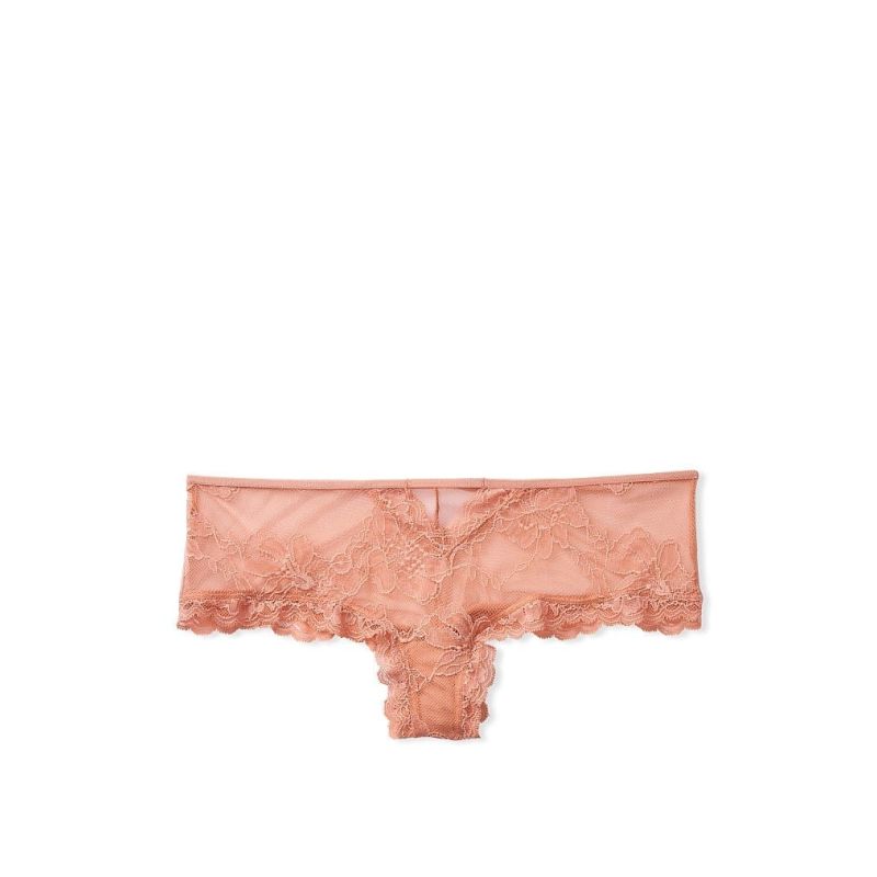 Трусики Very Sexy Sheer Mesh & Lace Cutout Cheeky Panty Peach
