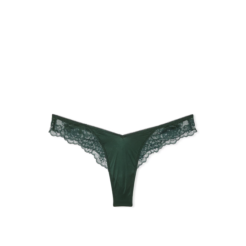 Трусики Very Sexy Rose Lace Trim High-Leg Thong Green VS