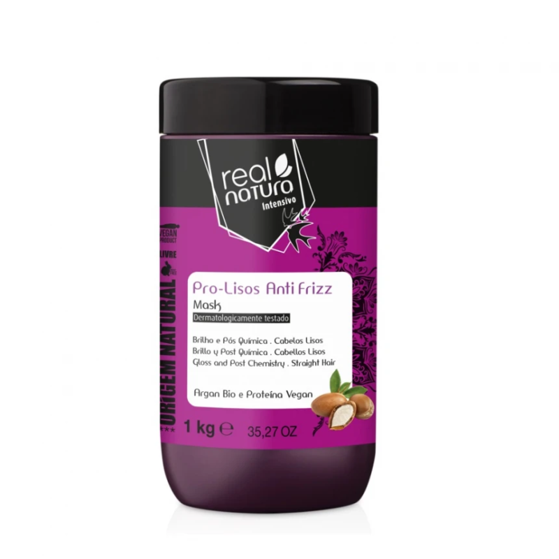 Маска для блиску і гладкості волосся Pro-Lisos Anti Frizz від Real Natura 