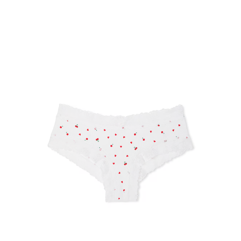 Жіночі трусики Wink Lace-Trim Cheeky Panty White Cherry Heart Print