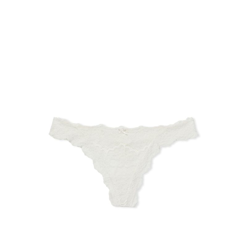 Трусики Dream Angels Floral Lace Thong Panty Coconut White