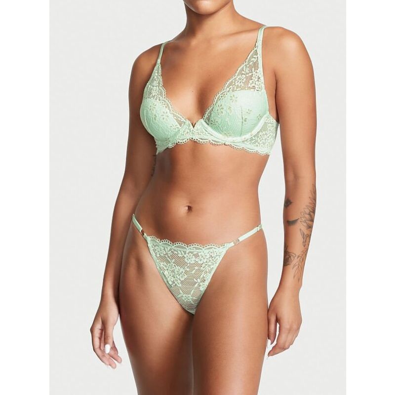 Комплект Lace Half-Pag Plunge Bra & Bikini Panty Misty Jade