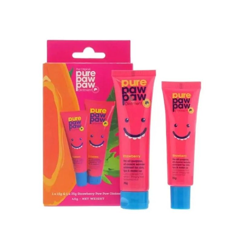 Набір відновлюючих бальзамів для губ Pure Paw Paw Strawberry