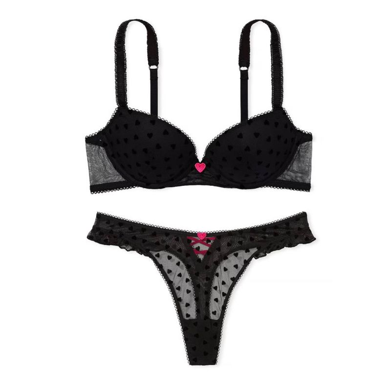 Комплект Tease Lola Push-Up Bra Black Hearts