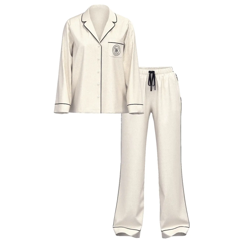 Піжама сатинова Satin Long Pajama Set Candelight Fiona Foil