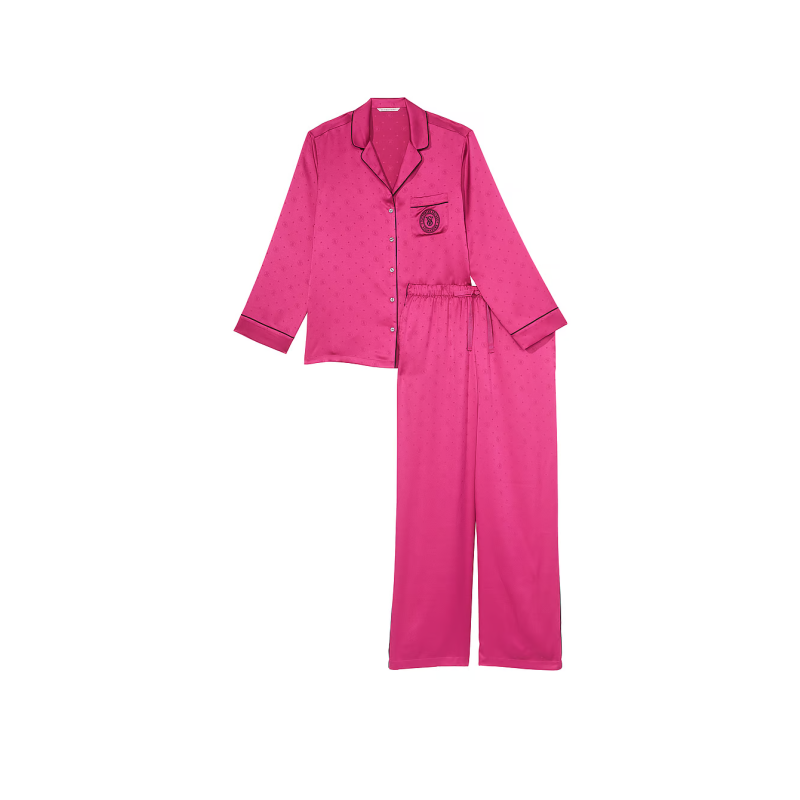 Піжама сатинова Satin Long Pajama Set Luscious Rose