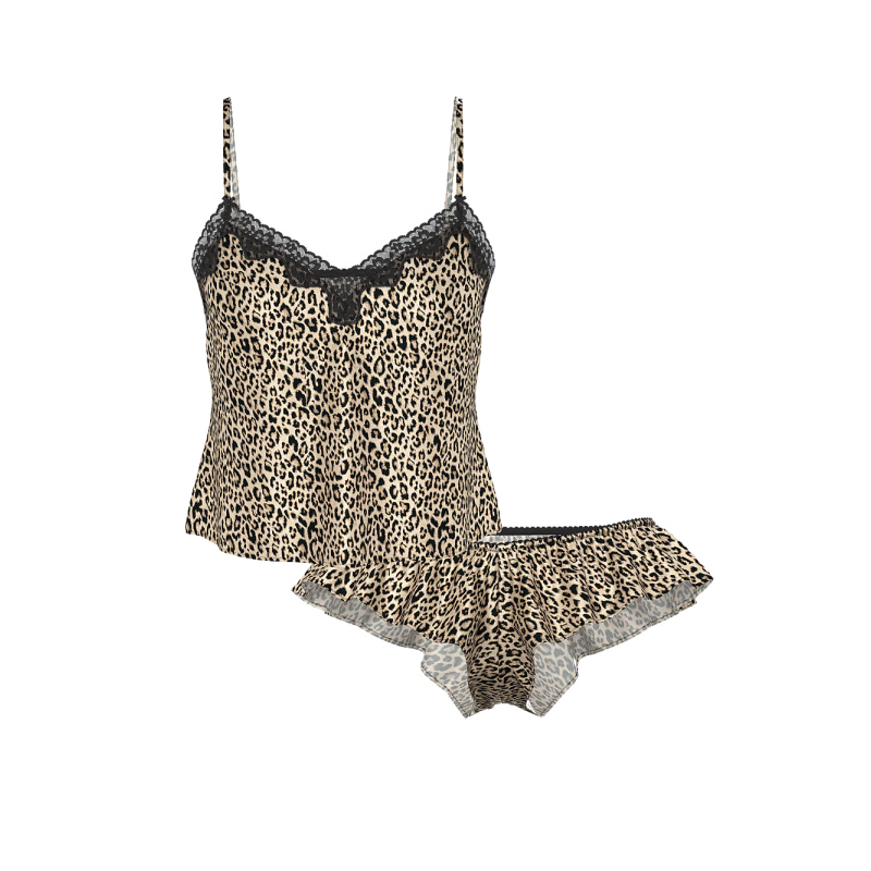 Піжама сатинова Tease Satin Lace Trim Cami Flutter Shorts Set Leo VS