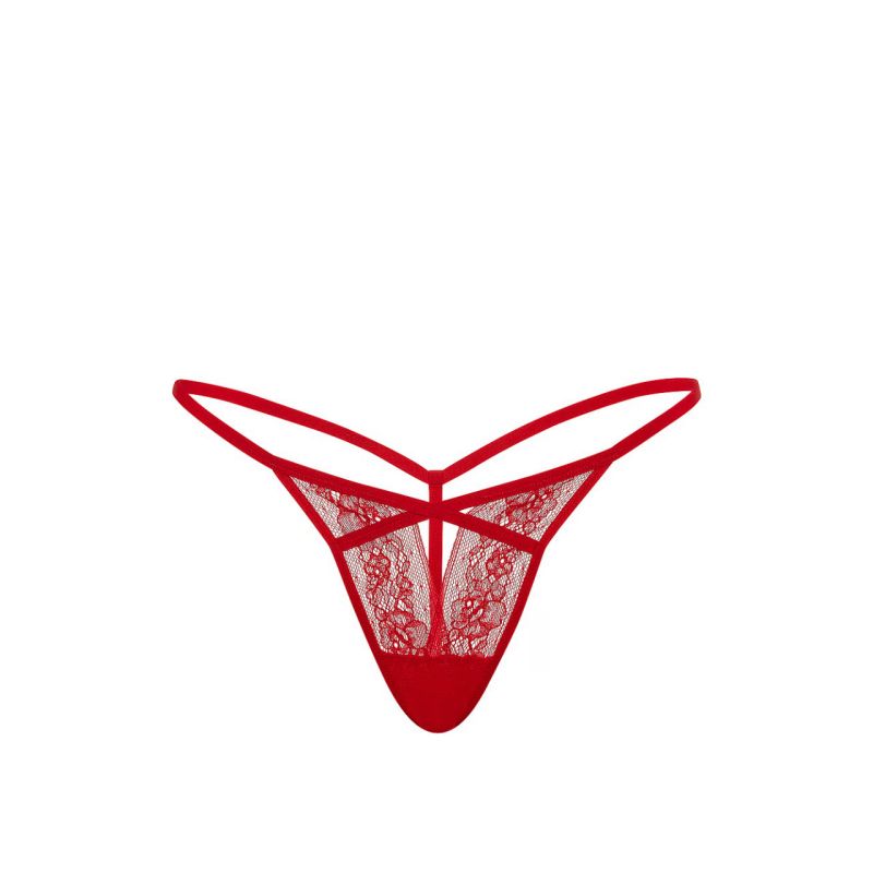 Трусики Very Sexy Rose Lace Strappy Cut-Out V-String Panty Lipstick