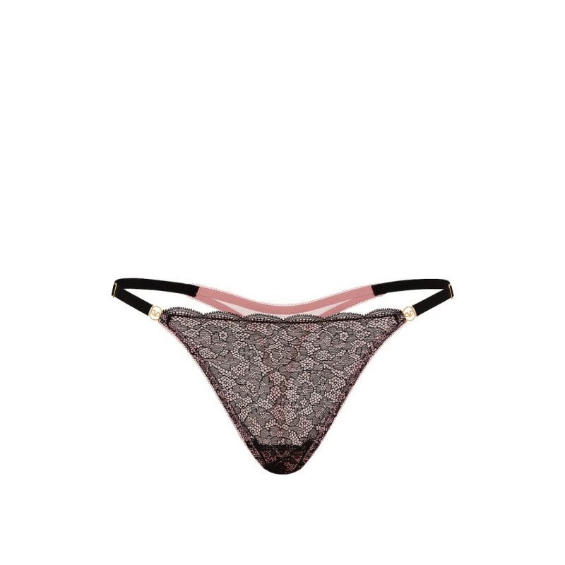 Трусики Tease Lace Mesh String Thong Panty Royal Pink