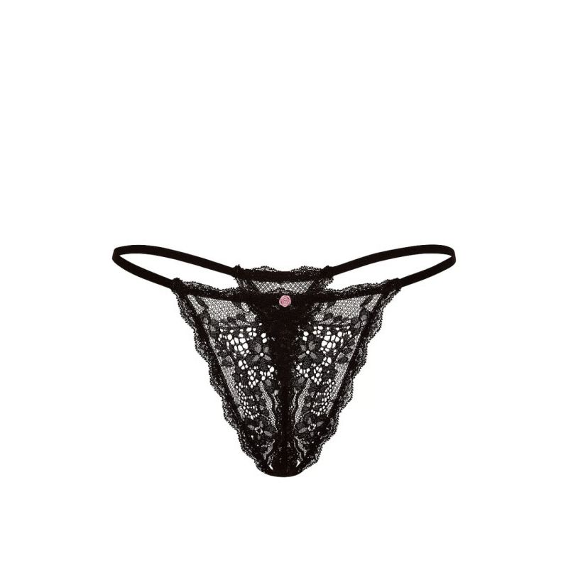 Трусики Dream Angels Lace Peekaboo String Thong Panty Black