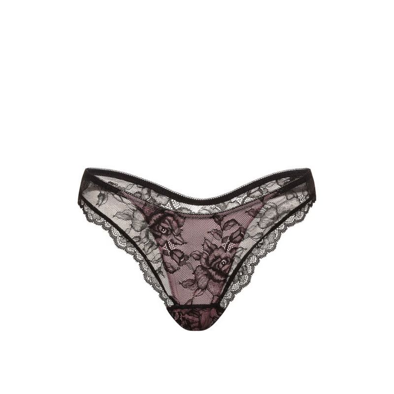 Трусики Very Sexy Rose Lace Overlay Thong Panty Dusk Rose