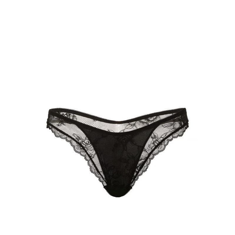 Трусики Very Sexy Rose Lace Overlay Thong Panty Black