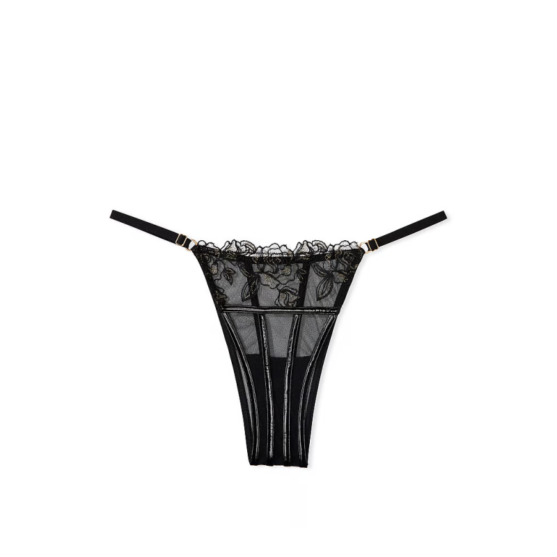 Трусики Very Sexy Midnight Embroidery Brazilian Panty Black
