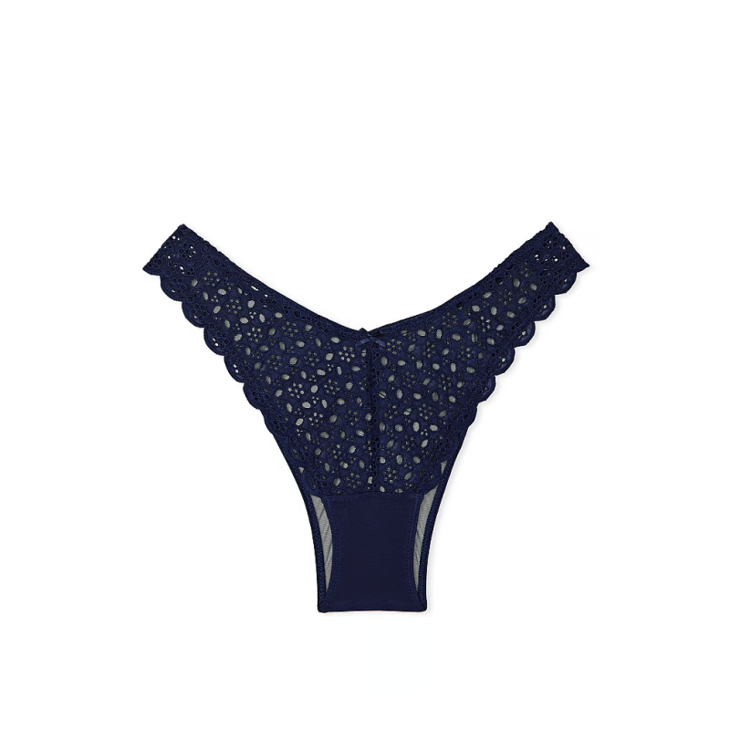 Трусики Dream Angels Eyelet Lace Brazilian Panty Navy