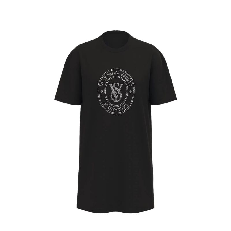 Нічна сорочка Oversize Cotton Sleep Tee Black VS
