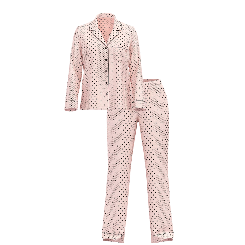 Піжама Modal Long Pajama Set Purest Pink Dot Stripes