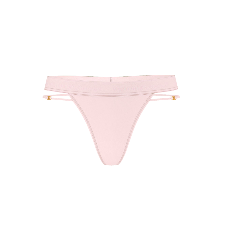 Трусики Logo Cotton Strappy Thong Panty Angel Pink VS