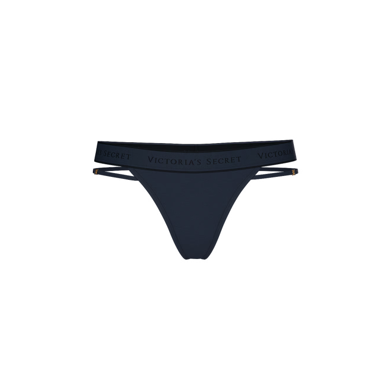Трусики Logo Cotton Strappy Thong Panty Dark Twilight VS