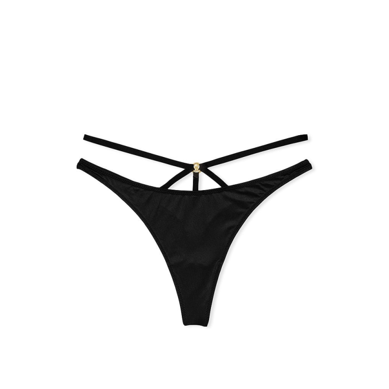 Трусики So Obsessed Strappy Thong Panty Black