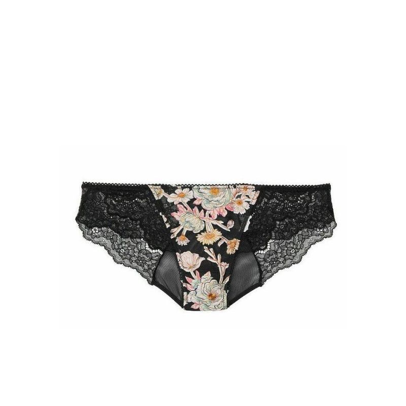 Трусики Dream Angels Floral Embroidery Cheekini Panty Black