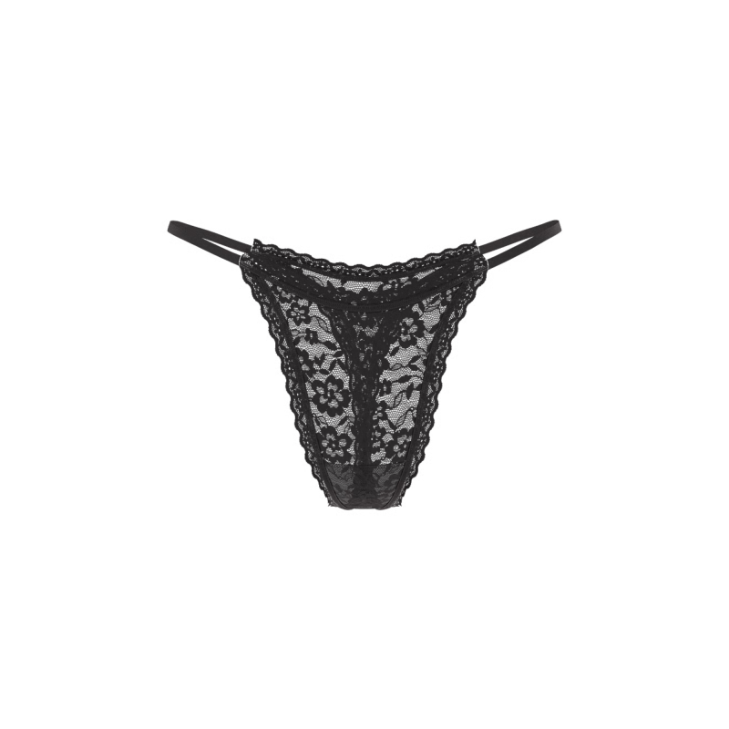 Трусики Lace String Thong Panty Black