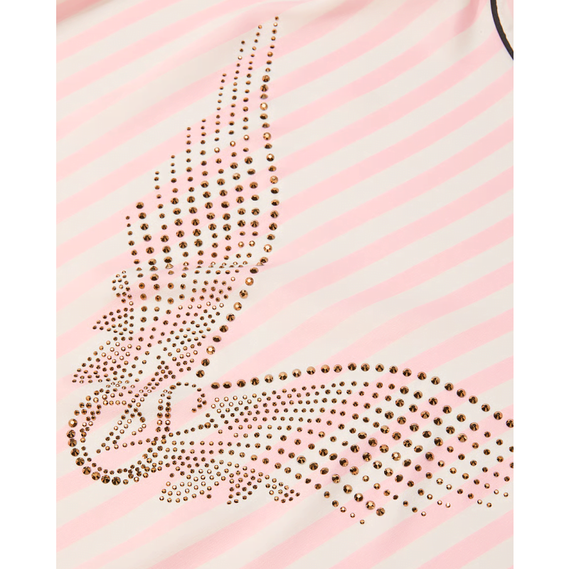 Сатиновий халат Backstage Satin Sparkle Short Robe Iconic Stripe VS