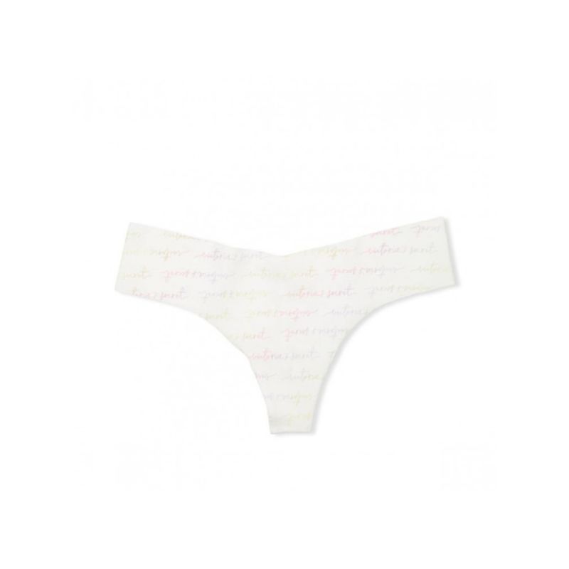 Трусики No-show Thong Panty White Script