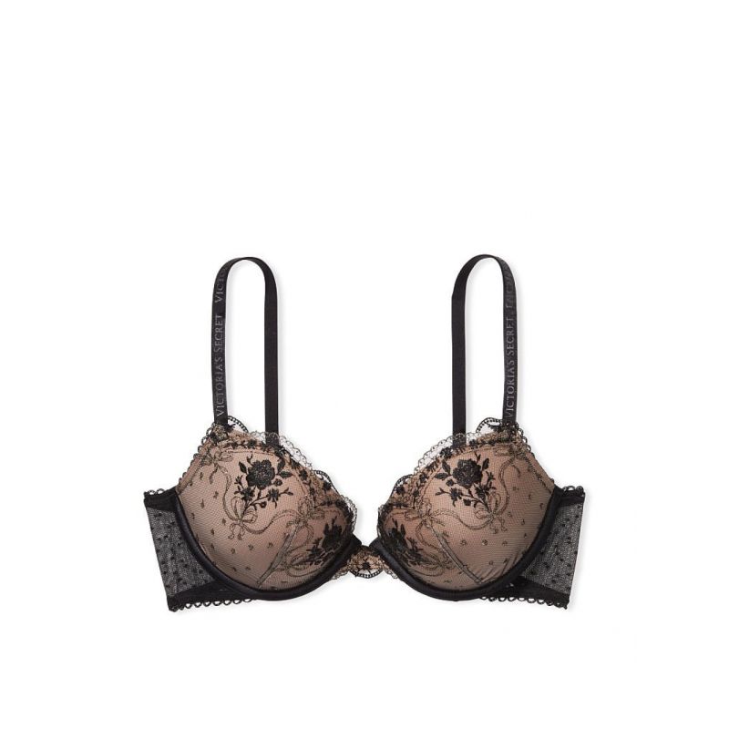 Бюстгальтер Embroidered Push-Up Bra Black