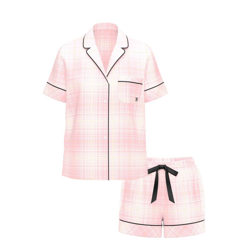 Піжама Flannel Short Pajama Set Print Pink